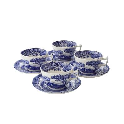Spode Blue Italian 4lü Kahvaltı Fincanı ve Tabağı Seti 280 ml - 1
