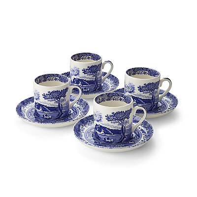 Spode Blue Italian 4lü Kahve Fincanı ve Tabağı Seti - 90 ml