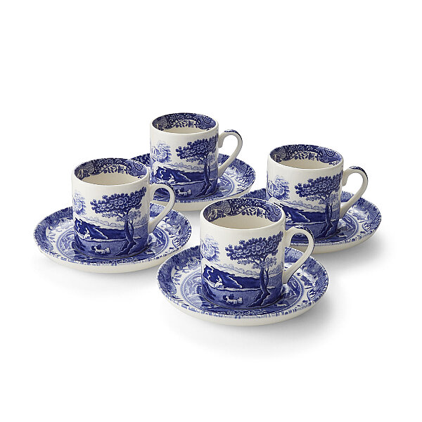 Spode Blue Italian 4lü Kahve Fincanı ve Tabağı Seti - 90 ml - 1