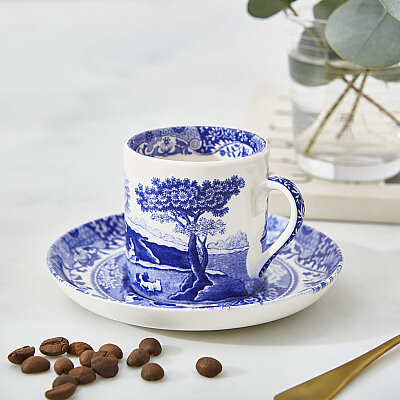 Spode Blue Italian 4lü Kahve Fincanı ve Tabağı Seti - 90 ml - 6