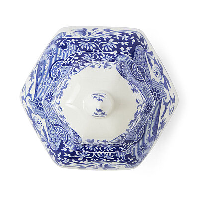 Spode Blue Italian Kapaklı Vazo 15 cm - 6