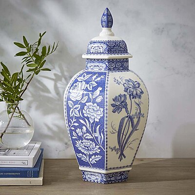 Spode British Flowers Kapaklı Dekoratif Vazo 38 cm (1)