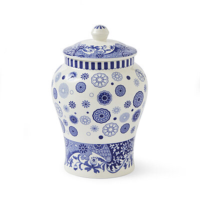 Spode Brocato Kapaklı Dekoratif Vazo - 13 cm
