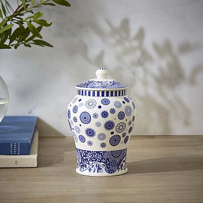 Spode Brocato Kapaklı Dekoratif Vazo - 13 cm (1)