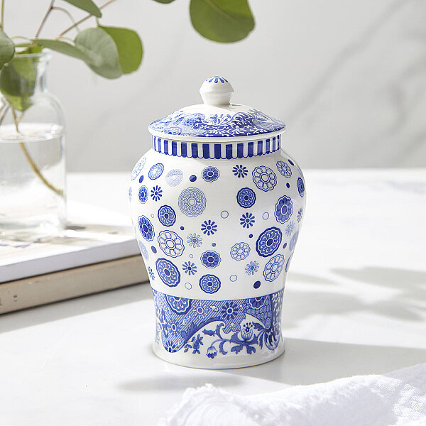 Spode Brocato Kapaklı Dekoratif Vazo - 13 cm - 6