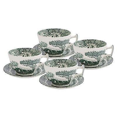 Spode Heritage 4lü Green Büyük Boy Çay Fincanı ve Tabağı Seti 280 ml