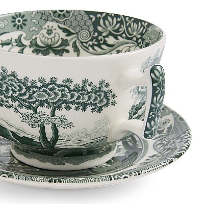 Spode Heritage 4lü Green Büyük Boy Çay Fincanı ve Tabağı Seti 280 ml - 4