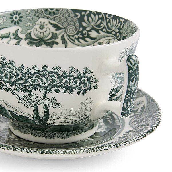 Spode Heritage 4lü Green Büyük Boy Çay Fincanı ve Tabağı Seti 280 ml - 4