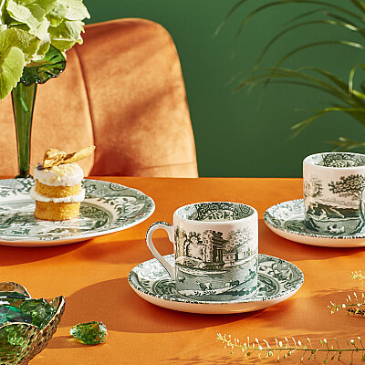 Spode Heritage 4lü Green Espresso Fincanı & Tabağı Seti 90 ml (1)