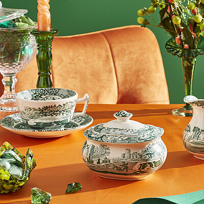Spode Heritage Green Kapaklı Şekerlik 250 ml (1)