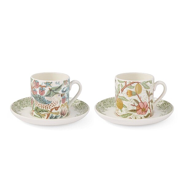 Spode x Morris & Co. 4'lü Espresso Fincan & Tabak Seti 90 ml - 1