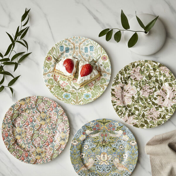 Spode x Morris & Co. 4'lü Karışık Desenli Porselen Tabak Seti 20 cm - 2
