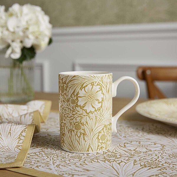 Spode x Morris & Co. 4'lü Marigold Desenli Kupa Seti 340 ml - 2