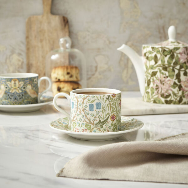 Spode x Morris & Co. Blackthorn Porselen Çay Fincanı & Tabak - 4