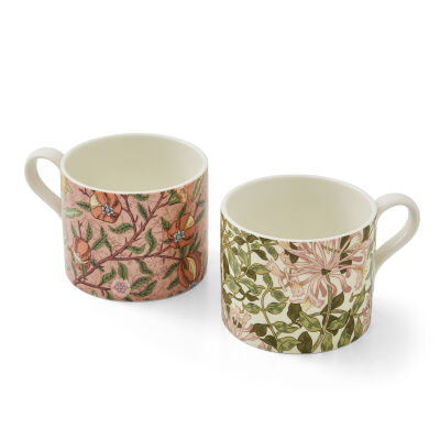 Spode x Morris & Co. Fruit Hsuckle 2'li Porselen Kupa Seti 340 ml