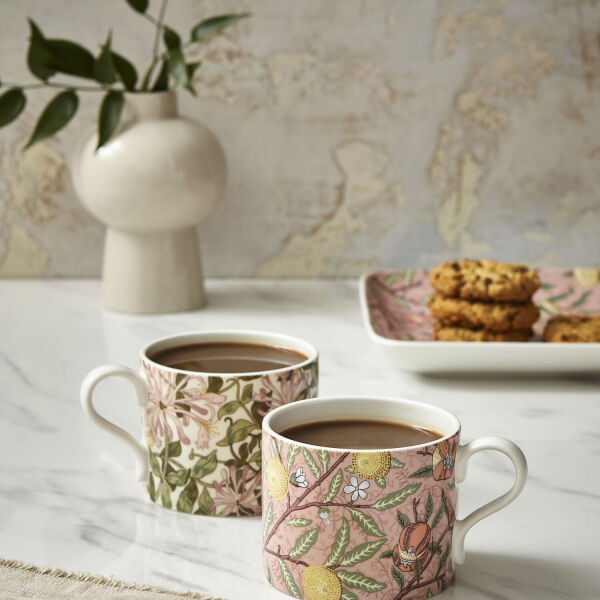 Spode x Morris & Co. Fruit Hsuckle 2'li Porselen Kupa Seti 340 ml - 3