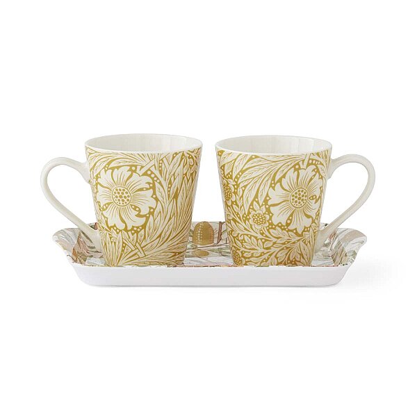 Spode x Morris & Co. Fruit & Marigold Porselen Kupa ve Melamin Tepsi Seti - 1