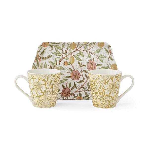 Spode x Morris & Co. Fruit & Marigold Porselen Kupa ve Melamin Tepsi Seti - 3