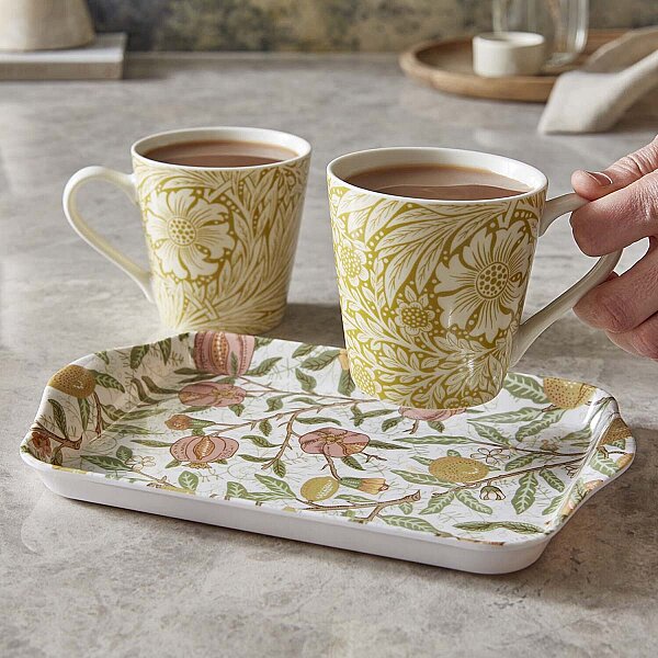 Spode x Morris & Co. Fruit & Marigold Porselen Kupa ve Melamin Tepsi Seti - 5