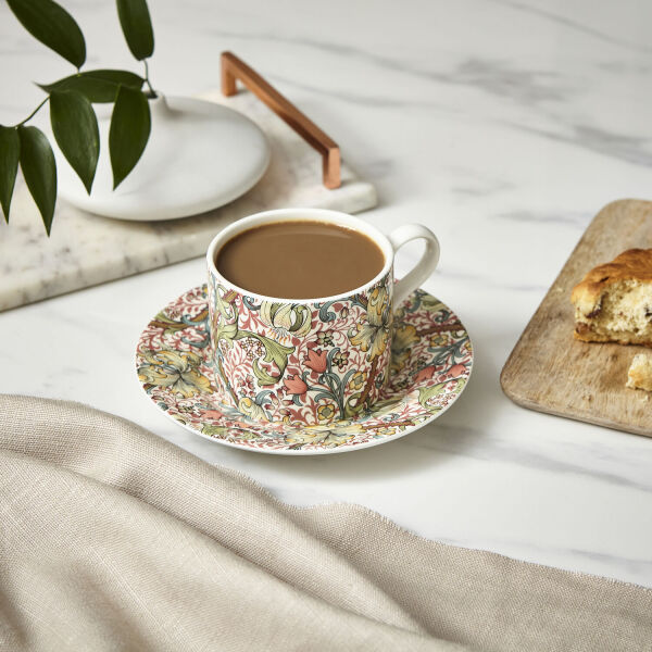 Spode x Morris & Co. Golden Lily Porselen Çay Fincanı & Tabak - 2