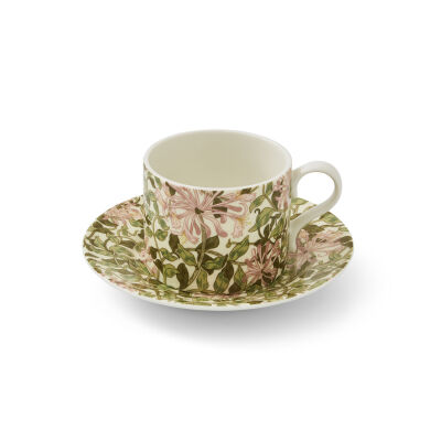 Spode x Morris & Co. Honeysuckle Porselen Çay Fincanı ve Tabak