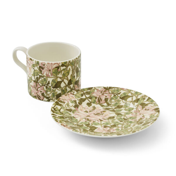 Spode x Morris & Co. Honeysuckle Porselen Çay Fincanı ve Tabak - 4