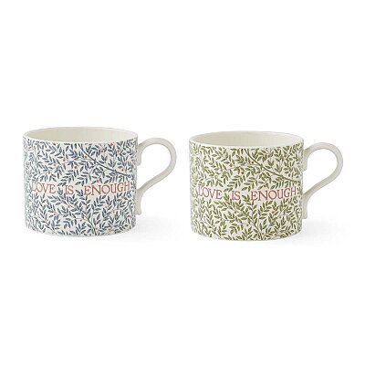 Spode x Morris & Co. Love is Enough 2'li Porselen Kupa Seti 340 ml