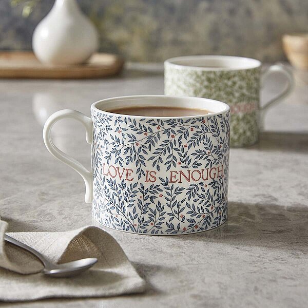 Spode x Morris & Co. Love is Enough 2'li Porselen Kupa Seti 340 ml - 3