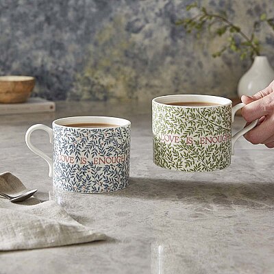 Spode x Morris & Co. Love is Enough 2'li Porselen Kupa Seti 340 ml - 4