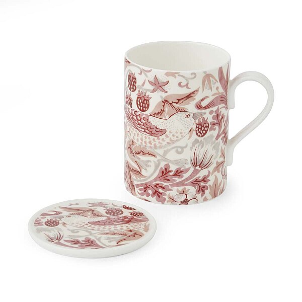 Spode x Morris & Co. Strawberry Thief Kupa & Bardak Altlığı Seti 340 ml - 1