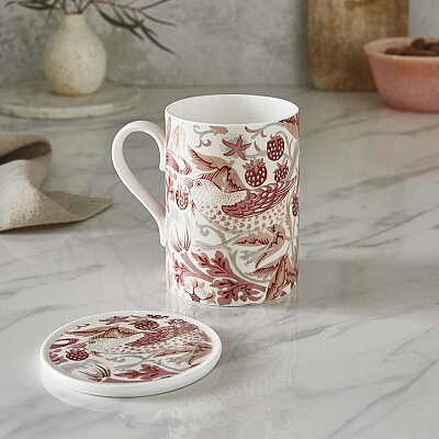Spode x Morris & Co. Strawberry Thief Kupa & Bardak Altlığı Seti 340 ml (1)