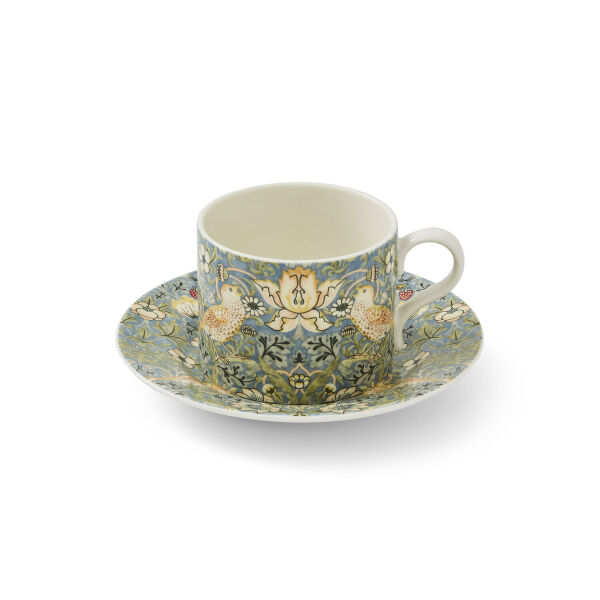 Spode x Morris & Co. Strawberry Thief Porselen Çay Fincanı & Tabak - 1