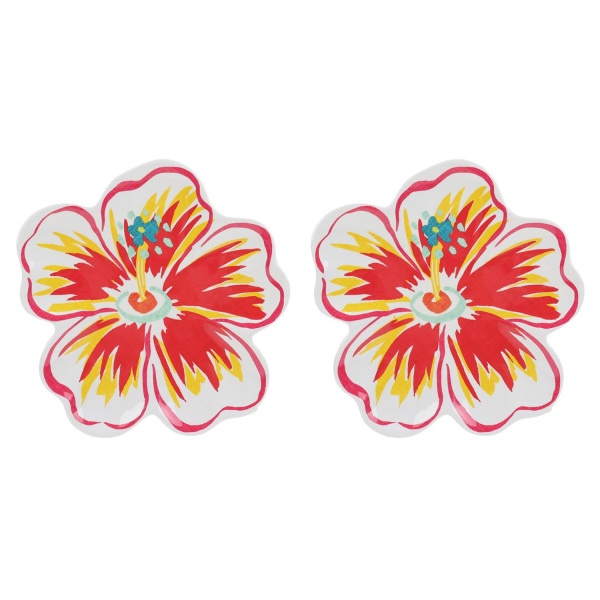 Tropea Melamin Çiçek Formlu Tabak Seti 20cm (2'li) - 1