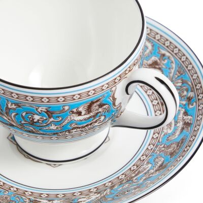 Wedgwood Florentine Fine Bone Turquoise 2Li Çay Fincan Ve Tabagi Seti 200 ml (1)