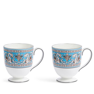 Wedgwood Florentine Fine Bone Turquoise 2'li Kupa Seti
