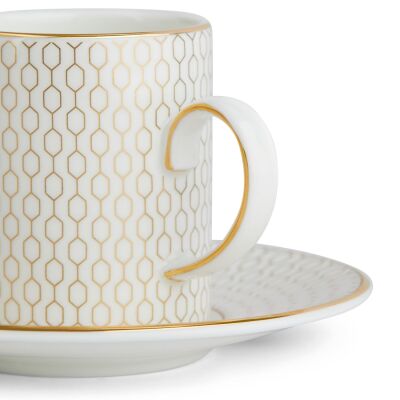 Wedgwood Gio Gold Fine Bone Kahve Fincanı ve Tabağı 70 ml (1)