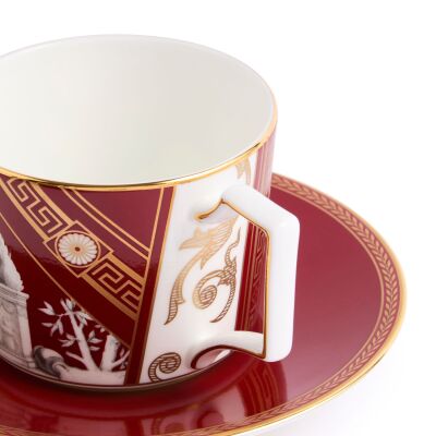Wedgwood Renaissance Fine Bone Red Mix Çay Fincanı ve Tabağı 220 ml (1)