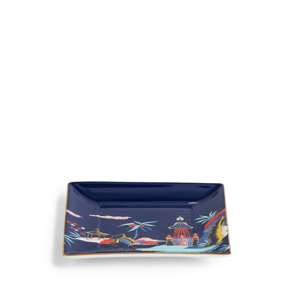 Wedgwood Wonderlust Blue Pagoda Fine Bone Kare Servis Tabağı 14.5 cm - 2