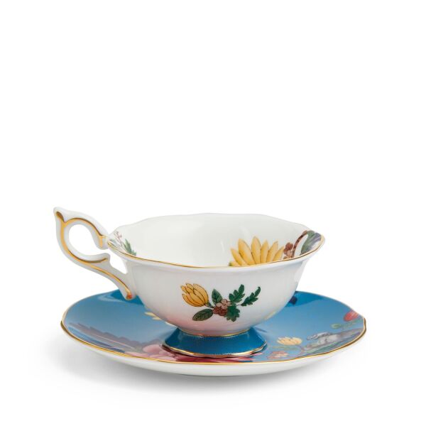 Wedgwood Wonderlust Sapphire Garden Fine Bone Çay Fincanı ve Tabağı 145 ml - 4