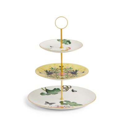 Wedgwood Wonderlust Waterlily Fine Bone 3 Katlı Kek Standı