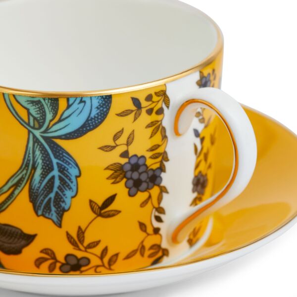 Wedgwood Wonderlust Yellow Tonquin Fine Bone Çay Fincanı ve Tabağı 150 ml - 2