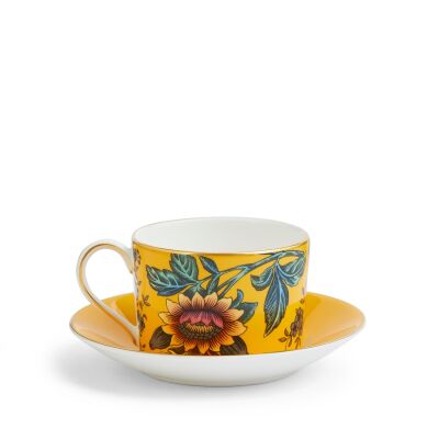 Wedgwood Wonderlust Yellow Tonquin Fine Bone Çay Fincanı ve Tabağı 150 ml - 4